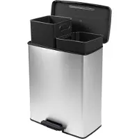 Curver Deco bin slim 254619 Sopkärl 52 l (B x H x D) 486 x 615 x 284 mm Silver, Svart 1 st