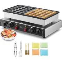 Vevor Mini holländsk pannkaksjärn, 50 st. 43 mm diameter Dorayaki-bagarmaskin, 1700 W kommersiell elektrisk poffertjesgrill, non-stick rostfritt stål, dubbel temperatur- och tidskontroll, för hemmakök