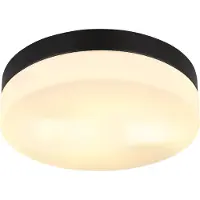 Globo Taklampa för utomhusbruk Vranos, matt svart, Ø 24 cm, aluminium dimbar, Svart, Aluminium / grå / zink, Modern, Taklampa