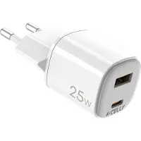 Celly Celly: Laddare 25W PD/QC Vit