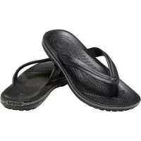 Crocs Herr Crocbrand Flip Flop i Svart Grå