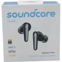 Anker Soundcore Liberty 4 Pro - True wireless-hörlurar med mikrofon - inuti örat - Bluetooth - aktiv brusradering - glänsande ljus svart