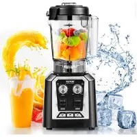 Vevor Professionell Blender, Kommersiella Bänkmixers, 68 oz Plastblandare Kombination, Rostfritt Stål 3 Funktioner Blender, För Frysta Drycker, Shakes, Smoothies, Peree och Krossning av Is, Svart