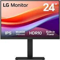 LG 24BA550-B LCD-skärm EEK E (A - G) 61 cm (24 tum) 1920 x 1200 pixel 16:9 5 ms DisplayPort