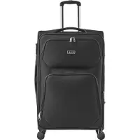 Vevor Mjukt expanderbart bagage med spinnhjul, 24 tum / 71 cm mjukt rutigt stort bagage, lätt rutig resväska med expanderbart blixtlåsförsett fack och TSA-lås, svart