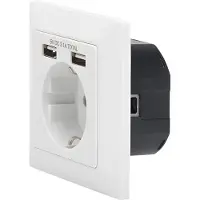 Digitus DA-70613 Eluttag Infälld USB-uttag Vit