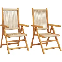 vidaXL Trädgårdsstolar 2 st beige massivt akaciaträ och polypropen