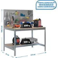 Simonwork (bancos De Trabajo) Bt2 Metallhylla 1445x1210x610 Mm