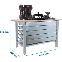 Simonwork (bancos De Trabajo) Bt6 Pro 5box Arbetsbänk 865x1800x750 Mm