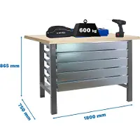 Simonwork (bancos De Trabajo) Bt6 5box Arbetsbänk 865x1800x750 Mm