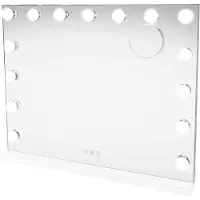 Monster Upplyst Spegel Hollywood Spegel LED Vanity Sminkbord Vägg Pekskärm Dimbar Bluetooth Högtalare 2 Laddningsportar USB-A & USB-C Förstoringsspegel