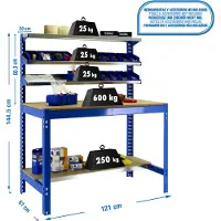 Simonwork (bancos De Trabajo) Bt1 Metallhylla 1445x1210x610 Mm