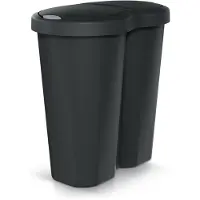 Prosperplast soptunna Compacta R Duo, svart återvinning, 40L, 1 fack, 2 lock, NDRF40-S411
