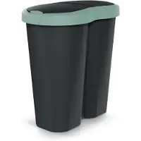 Prosperplast Soptunna Compacta R Duo, grön/svart, 40 L, 1 fack, 2 lock NDRF40-5575C_S411