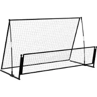 vidaXL 2-i-1 returnät/fotbollsmål 202x104x120 cm stål