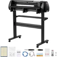 Vevor vinylskärmaskin, 870 mm max matningsbredd, dubbla blad, justerbar kraft och hastighet, LED-display, vinylplotterskärare med Signmaster-programvara för kompatibel med Windows och macOS