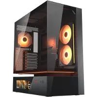 Cougar CFV235 Midi-Tower Datorchassi Svart 4 Förinstallerade Fläktar, Integrerad belysning, Sidofönster, Dammfilter