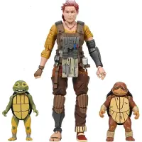 NECA Teenage Mutant Ninja Turtles Ronin De Sista De Förlorade Åren Grammy April Med Baby Yi & Moja Actionfigur 18 Cm