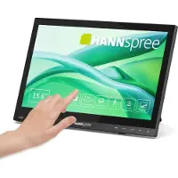 Hannspree HT165HPB - LED-skärm - 15.6 - pekskärm - 1920 x 1080 Full HD (1080p) @ 60 Hz - IPS - 250 cd/m² - 800:1 - 15 ms - HDMI, VGA - högtalare