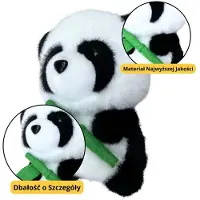 Leantoys mjukisdjur/plysig panda med bambu 18 cm