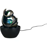 Reality Leuchten LED-bordslampa Luma, brun, höjd 19 cm, konstharts, RGB USB Luma, Brun / rost, Vardagsrum / matsal, Syntetmaterial