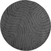 vidaXL Områdesmattor Rund PALMERAS Antracit Ø 120 CM Polyester