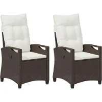 vidaXL Trädgård Stol 2 pcs Brun och Kräm 56 x 60 x 112 cm