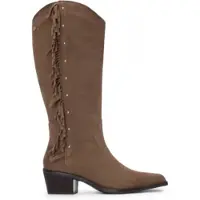 Carmela för kvinnor. 16266402-TAUPE Stövlar i läder 162664 taupe (37), Brun, 3 till 5 cm, Delat läder, Zip, Casual