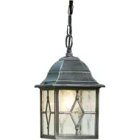 Searchlight Utomhushänglampa Genoa med blyglas, Aluminium / grå / zink, Aluminium / grå / zink
