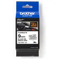 Brother TZFX221 - Svart på vitt - Rulle (0,9 cm x 8 m) flexibel tape - för PT-D210, D600, H110, H200 P-Touch PT-1005, D450, E550 P-Touch Cube Plus PT-P710