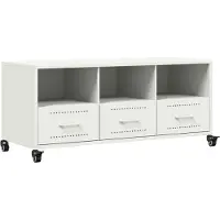 vidaXL Tv-bänk vit 100,5x39x43,5 cm stål