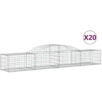 vidaXL Gabioner bågformade 20 st 300x50x40/60 cm galvaniserat järn