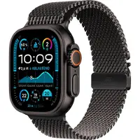 Apple Watch Ultra 2 - 49 mm - svart titan - smart klocka med milanesisk loop - bandstorlek: M - 64 GB - LTE, Wi-Fi 4, UWB, Bluetooth - 4G - 61.8 g