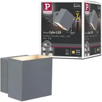 Paulmann LED utomhus vägglampa Cybo, Aluminium / grå / zink, Aluminium / grå / zink, Modern, LED-vägglampa utomhus