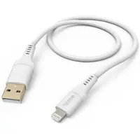Hama USB-laddningskabel USB 2.0 Apple Lightning kontakt , USB-A kontakt 1.5 m Vit Flexibel 00201568