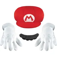 Disguise Maskeraddräktsaccessoarer Super Mario Kit 4 Delar