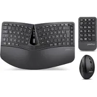 Perixx Ergonomisch Tangentbord, mus-set Trådlös Ergonomisk Tyska, QWERTZ Svart