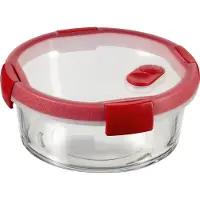 Curver förvaringsbehållare COOK OKRAGLY 0,6 l /transparent/ röd