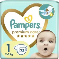 Pampers Premium Care Size 1 Disposable Diapers 72 pcs - for 2-5 kg