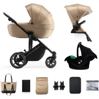 Kinderkraft Wózek barnvagn 3in1 PRIME 2 3IN1 MINK PRO SANDROSE BEIGE, KSPRIM02BEG300I