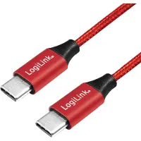 Logilink CU0156, 1 m, USB C, USB C, USB 2.0, Röd