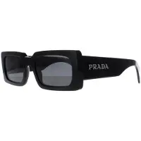 Prada Rectangle Dam Svart Mörkgrå PRA07S