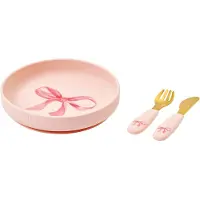 Elodie details Middagsset - 3 Delar - Silikon - Rosig Bow - - One Size - Middagsset