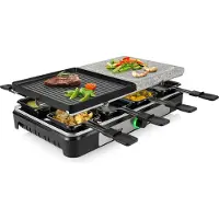Tristar RA-2747, 1400 W, 230 V, 50 - 60 hz, 8 styck, RA-2747 Raclette Stone Grill, reversible grill plate, stone grill, 8x pans, 1x 1-metre...