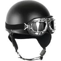 Mil-Tec MOPED HJÄLM POTTHJÄLM VESPA SCOOTER HJÄLM VURPOLLON & GOGGLES PŠKÖPET!