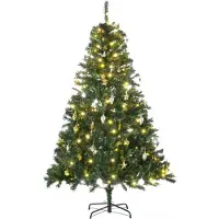 Julgran med Dekoration & LED 180 cm