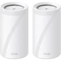 TP-LINK Mesh WiFi 7 BE19000 tri-band - Deco BE85 (2-Pack) - Ethernet/Fiber-port 10 Gbit/s - WiFi-hastighet upp till 19 Gbit/s - WPA3
