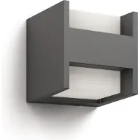 Philips LED utomhus vägglampa Arbour UE, Svart, Aluminium / grå / zink, Modern, LED-vägglampa utomhus