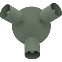 Eglo Takspotlight Tilston, mörkgrön, Ø 25 cm, 3 lampor, stål dimbar, Grön, Vardagsrum / matsal, Metall, Downlights