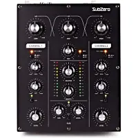 SubZero 2-kanals DJ-mixer med Vridreglage